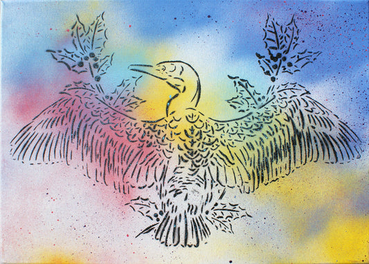 Painting: Great Cormorant (Aalscholver) 5