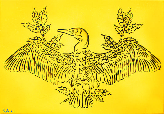 Painting: Great Cormorant (Aalscholver) 2